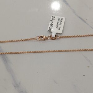 18K Rose Gold Trace Chain – 45cm